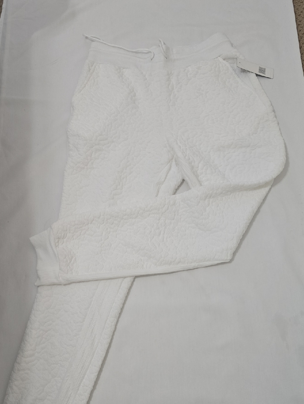 Tahari White‎ Quilted Lounge Joggers M